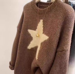 Pullover mit ausgehöhltem Stern-Design