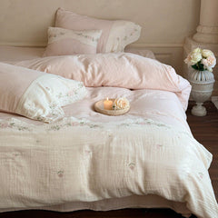 Maeve Floral Double Gauze Bedding Set - Pink
