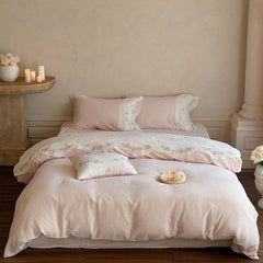 Maeve Floral Double Gauze Bedding Set - Pink