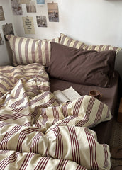 Liam Striped Bedding Set - Brown