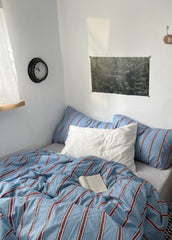 Liam Striped Bedding Set - Blue
