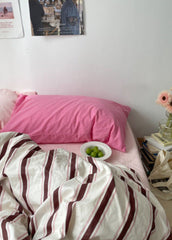 Liam Striped Bedding Set - Pink