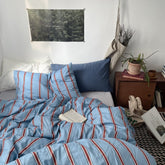 Liam Striped Bedding Set - Blue