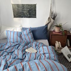 Liam Striped Bedding Set - Blue