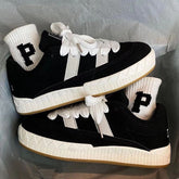 Style Retro Couple Bread Black Trendy Sneakers