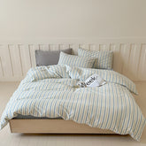 Parker Minimalist Striped Bedding Set - Blue