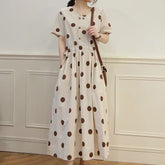 Slimming A-Line Simple Polka Dot Dress