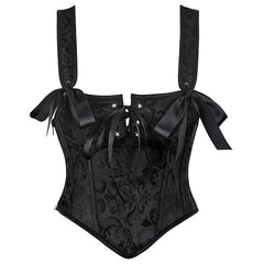 Top sin mangas de color liso con encaje y ojales