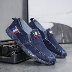 Old Beijing Denim Slip-on Lofter Washed Canvas-Schuhe für Herren