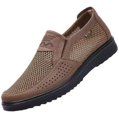 Zapatos de lona transpirables de tela antigua de Beijing de malla de verano para hombre