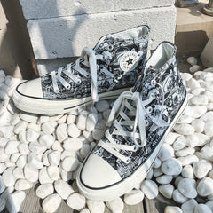 Vielseitige Frühlings-Graffiti-Canvas-Schuhe für Herren