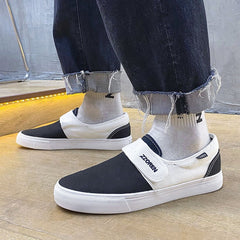 Zapatillas deportivas con velcro y diseño a cuadros blancos y negros para mujer y hombre