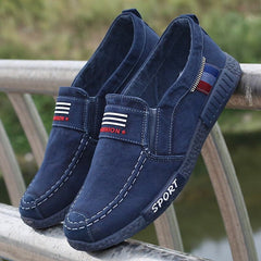 Old Beijing Denim Slip-on Lofter Washed Canvas-Schuhe für Herren