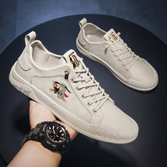 Zapatos casuales blancos de moda transpirables con suela suave para hombre