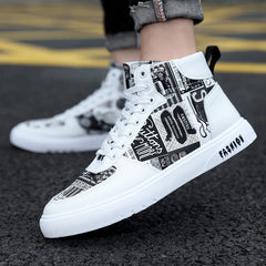 Trendy Men's Fashionable Personalized Graffiti Leisure Sneakers
