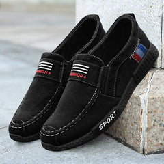 Zapatos de primavera para hombre, de tela vieja, sin cordones y cómodos.