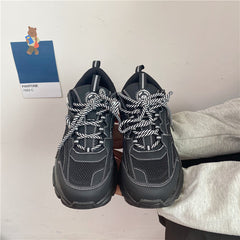 Women's & Men's And Couple Black Daddy Trendy Sneakers