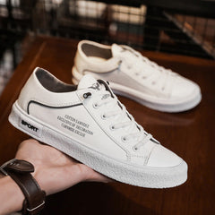 Versatile Men's Round Toe Solid Color Sneakers