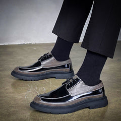 Charmante Herren Zehen Schwarz Trendy Weiche Freizeitschuhe