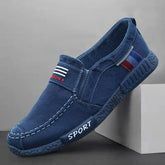 Zapatos de primavera para hombre, de tela vieja, sin cordones y cómodos.