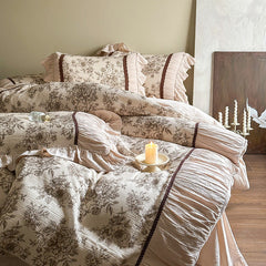Lillian Retro Floral Ruffle Bedding Set