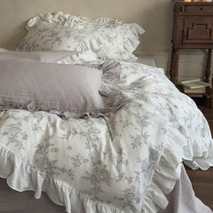 Ophelia Floral Ruffle Double Gauze Bedding Set