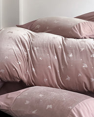 Lilou Velvet Butterfly Bedding Set - Pink Blush