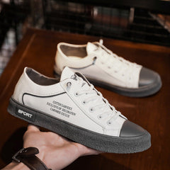 Versatile Men's Round Toe Solid Color Sneakers