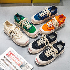 Zapatos casuales blancos con plataforma color canela para hombre, primavera y verano