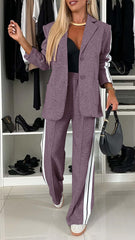 Long-Sleeved Lapel Casual Suit