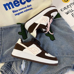 Zapatillas deportivas de otoño para hombre, bicolores, con suela gruesa y cordones, estilo Little Monster Couple