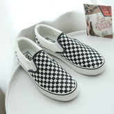 Women's & Men's Checkerboard Plaid Slip-on And Canvas Shoes