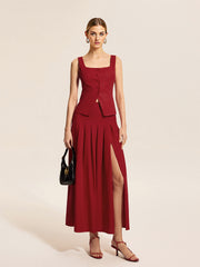 Suit Three-Dimensional Waist Sleeveless Vest Skirt