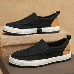 Zapatos casuales de pescador sin cordones de lino para primavera y verano para hombre