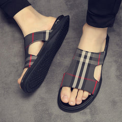 Chanclas de pato de moda para hombre, chanclas de playa para interiores