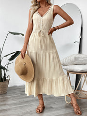 Textured Sleeveless Seaside Dress