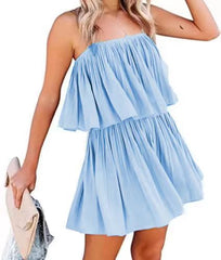 Plain Wrap Style Ruffle Cut-out Jumpsuit