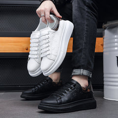 Herren-Sneakers „McQueen“ mit Plateausohle und Elevator-Sohle in Weiß