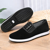 Zapatos de tela para hombre, con suela plana y sin cordones, de lona