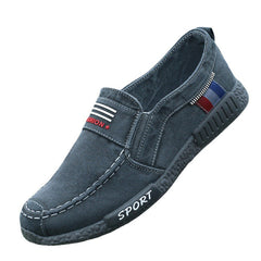 Zapatos de primavera para hombre, de tela vieja, sin cordones y cómodos.