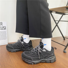 Women's & Men's And Couple Black Daddy Trendy Sneakers