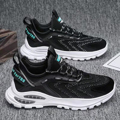 Men's Fly Woven Mesh Breathable Lace Up Korean Style Sneakers