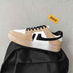 Stylish Men's Black And White Canvas Shoes