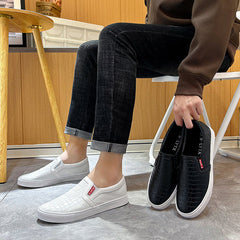 Men's Small White Skateboard Lazy Korean Casual Shoes
