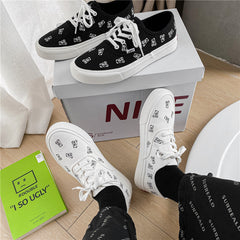 Modische, vielseitige Unisex-Skateboard-Sneaker mit Bären-Print