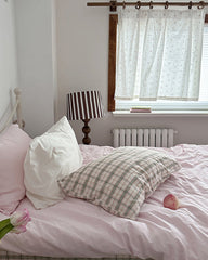Maisie Soft Pink Plaid Bedding Set