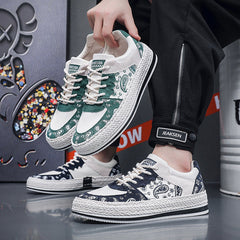 Zapatillas deportivas planas de tela de moda para hombre