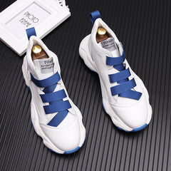 Herren weiße Sportplattform Coole koreanische Freizeitschuhe