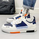 Men's White Trendy Lightweight Soft Sole Sports Sneakers