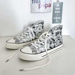 Vielseitige Frühlings-Graffiti-Canvas-Schuhe für Herren